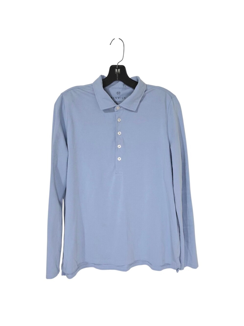 Renwick Long Sleeve Stretch Pima Cotton Polo Blue Women's Large Soft Cozy